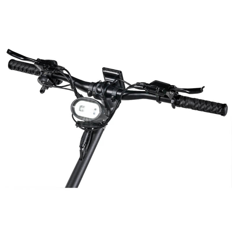 Bicycle handlebar with light on a white background