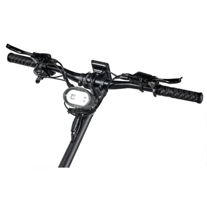 Bicycle handlebar with light on a white background