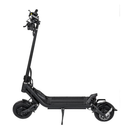 Black electric scooter on a white background