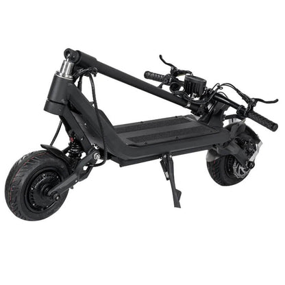 Black electric scooter on a white background