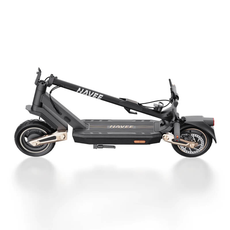 Damping-arm suspension with triple braking