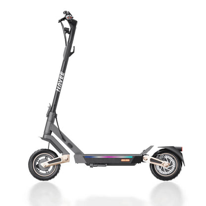 Black electric scooter with 'Hwaye' branding on a white background