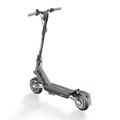 Black electric scooter on a white background