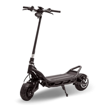 Black electric scooter on a white background