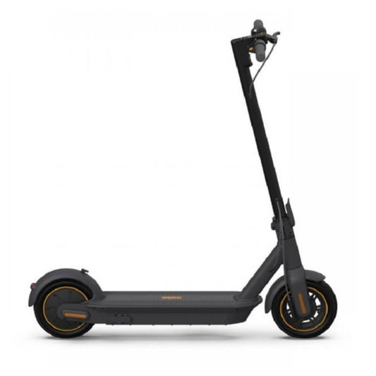 Black electric scooter on a white background