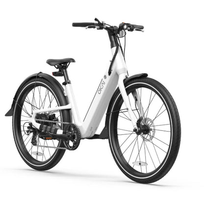 White electric bicycle on a white background