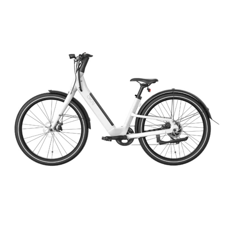 White bicycle on a white background