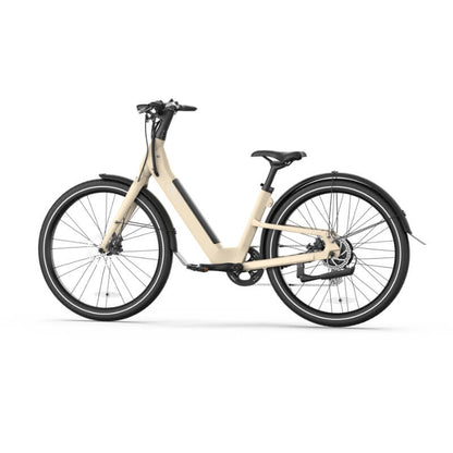 Beige electric bicycle on a white background