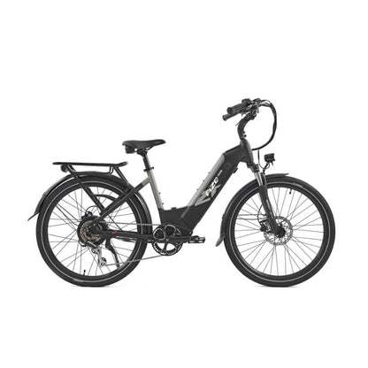 Black electric bicycle on a white background