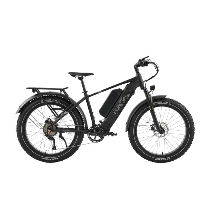 Black electric bike on a white background