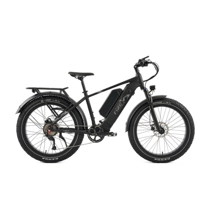 Black electric bike on a white background