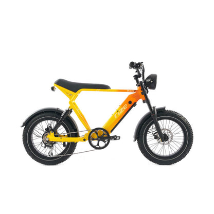Yellow electric bike on a white background