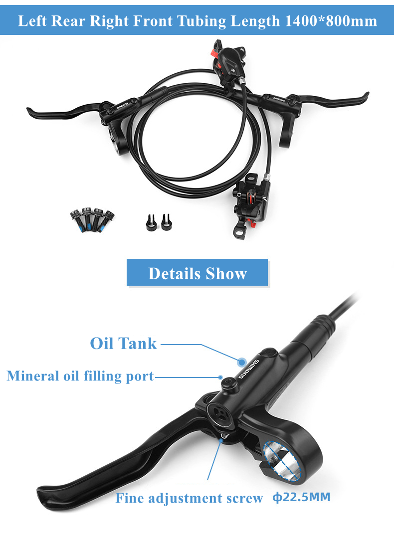 Bicycle brake system with labeled parts on a white background