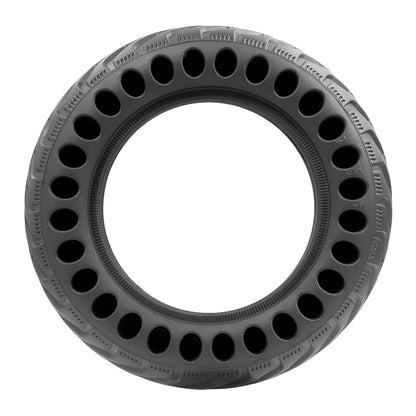 Black rubber tire on a white background