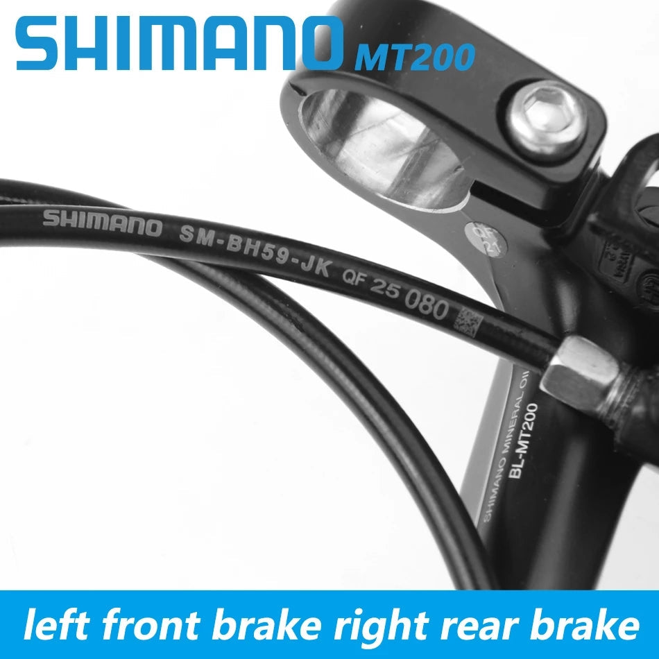 Shimano MT200 bicycle brake system on a white background