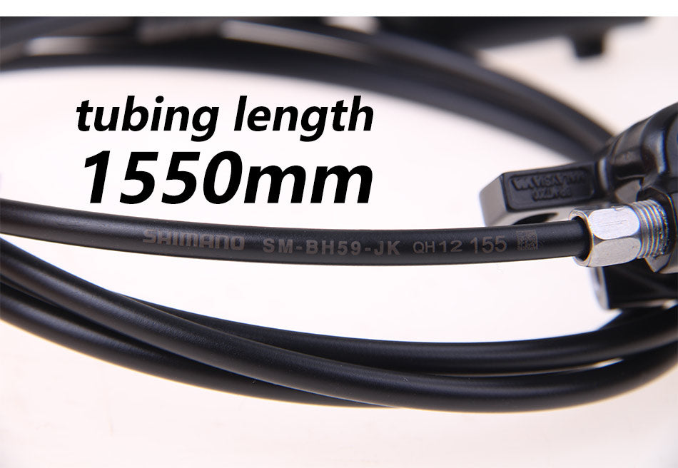 Close-up of a coiled black cable with 'tubing length 1550mm' text on a white background