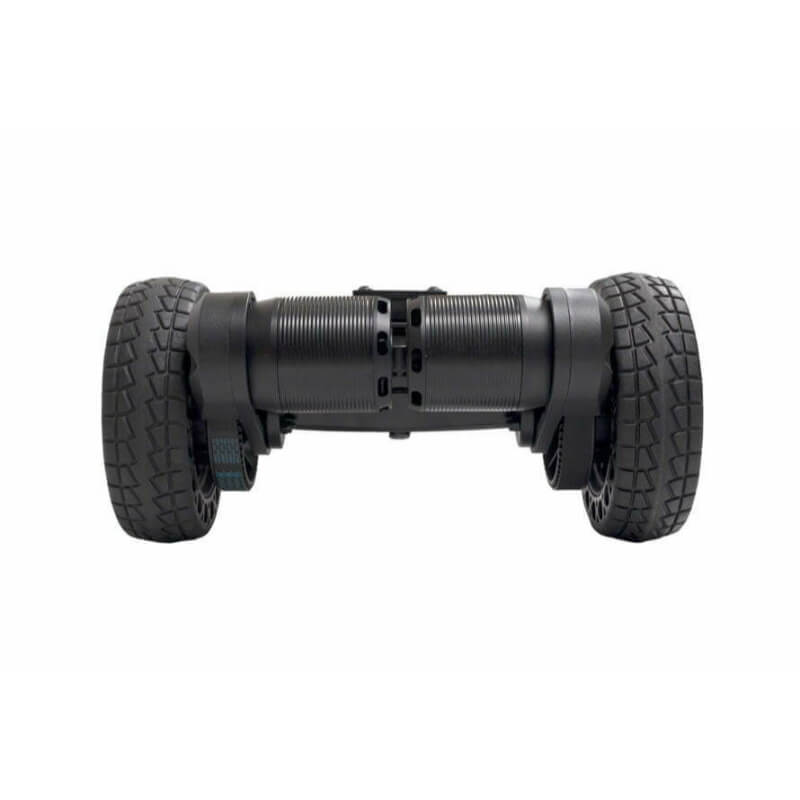 Black hoverboard wheel on a white background