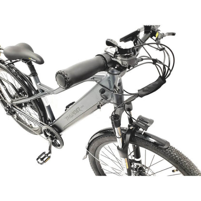 Silver electric bike on a white background