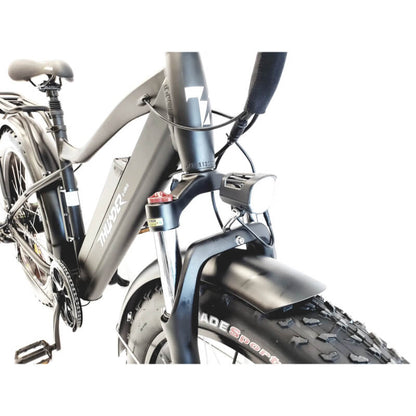 Close-up of a bicycle with a white background