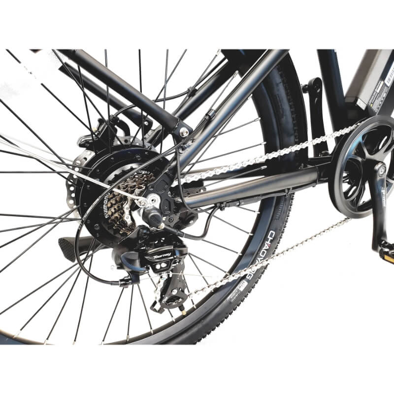 About 27.2 kg with a comfort-focused commuter frame
