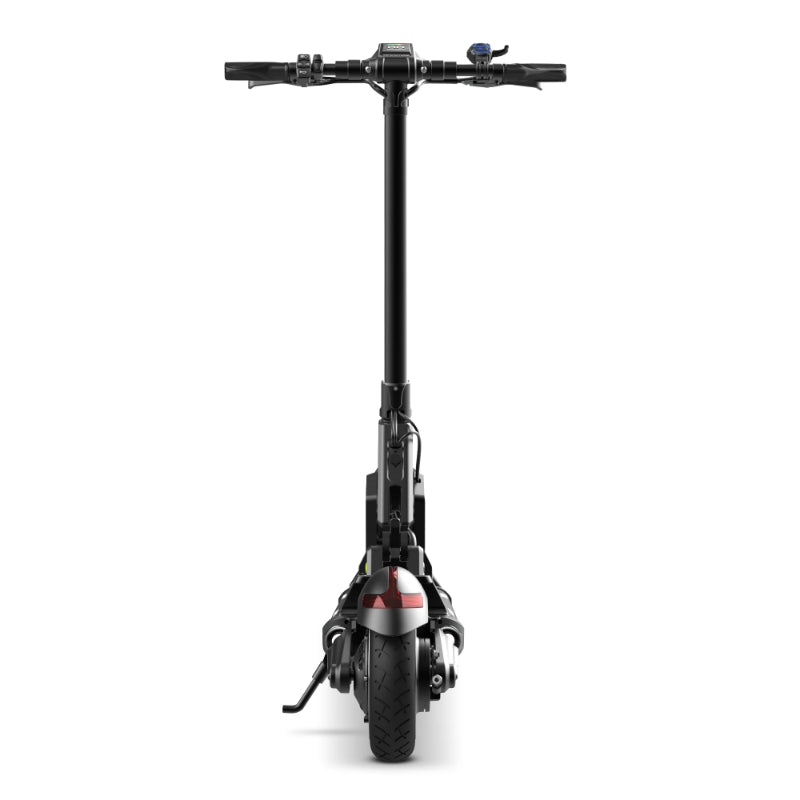 Black electric scooter on a white background