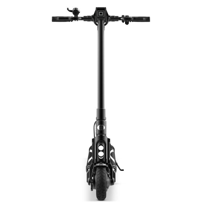 Black electric scooter on a white background