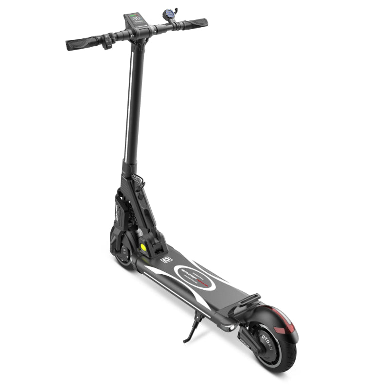 Black electric scooter on a white background