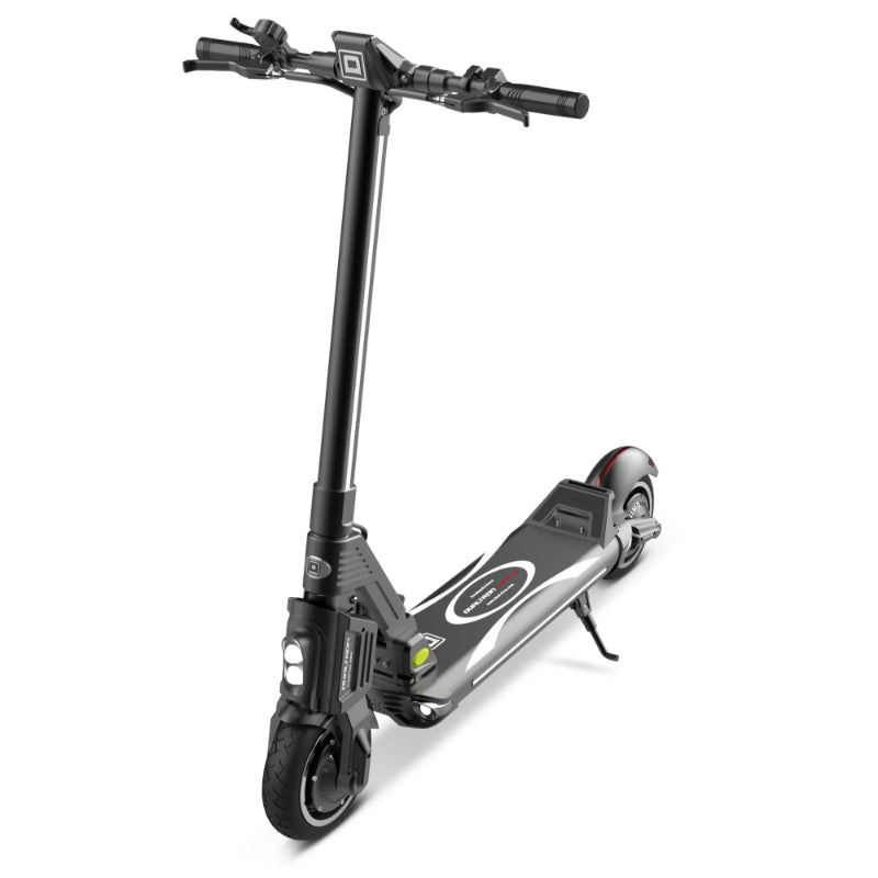 Black electric scooter on a white background