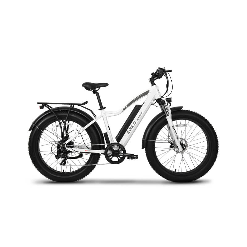 White electric bike on a white background