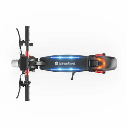 Electric scooter with visible 'isinwheel' branding on a white background