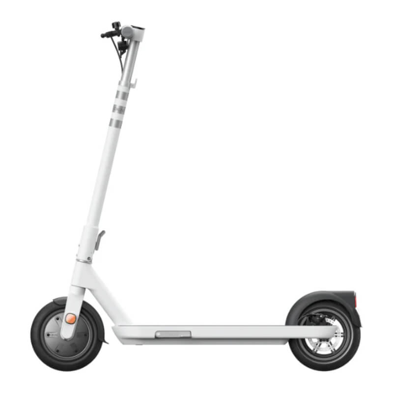 White scooter with a stand on a white background