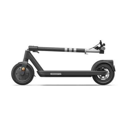 Black electric scooter on a white background
