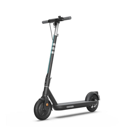 Black electric scooter on a white background