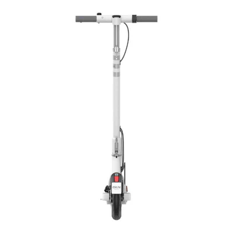 White scooter with black wheels on a white background