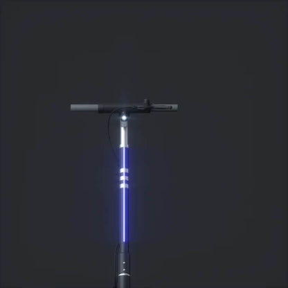 Scooter with blue light on a black background