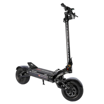 Black electric scooter on a white background