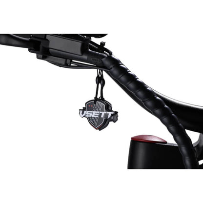 Vsett 8 electric scooter's handlebar with an attached LED-lit stem turn signal, available at ProMechBC