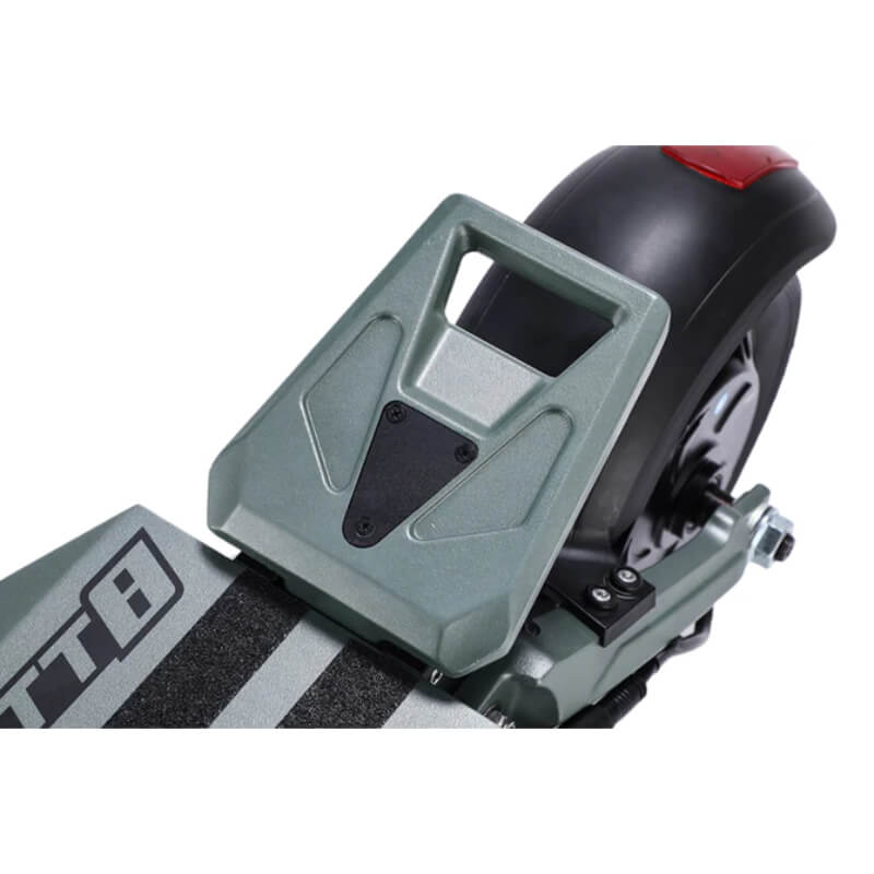 Rear close-up of the Vsett 8 electric scooter showcasing the water-resistant deck and durable 8.5″ solid tires, by ProMechBC
